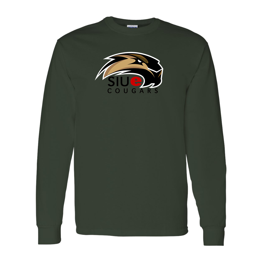 Men's SIU Edwardsville Cougars Logo Gildan Heavy Cotton Long Sleeve T-Shirt