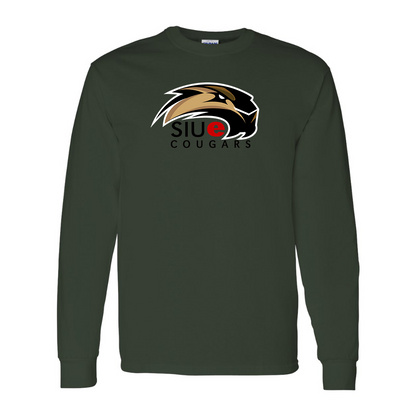 Men's SIU Edwardsville Cougars Logo Gildan Heavy Cotton Long Sleeve T-Shirt