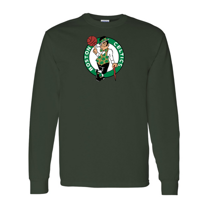 Men's Boston Celtics Logo Gildan Heavy Cotton Long Sleeve T-Shirt