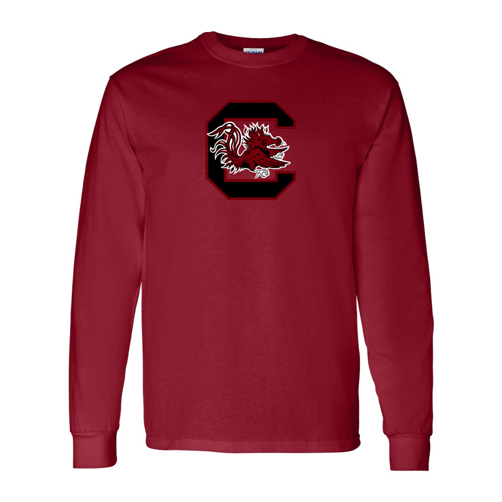 Men's South Carolina Gamecocks Logo Gildan Heavy Cotton Long Sleeve T-Shirt