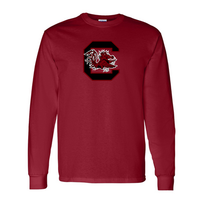 Men's South Carolina Gamecocks Logo Gildan Heavy Cotton Long Sleeve T-Shirt