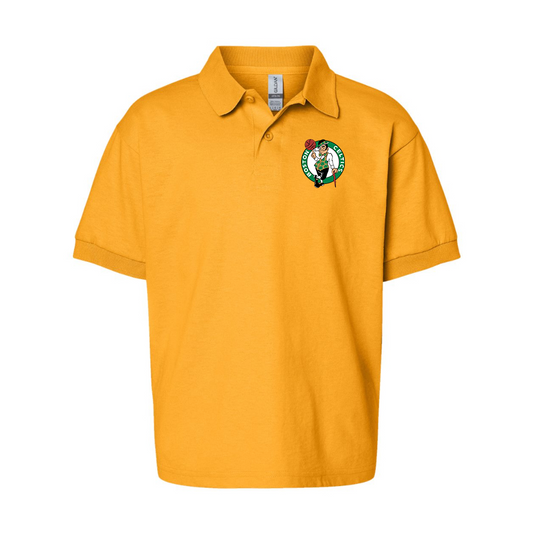Youth Boston Celtics Logo Gildan Dry Blend Jersey Polo