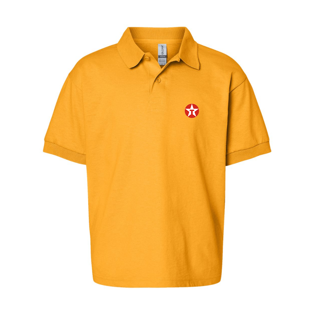 Youth Texaco Logo Gildan Dry Blend Jersey Polo