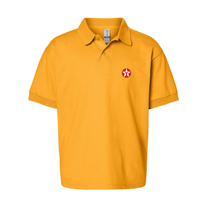 Youth Texaco Logo Gildan Dry Blend Jersey Polo