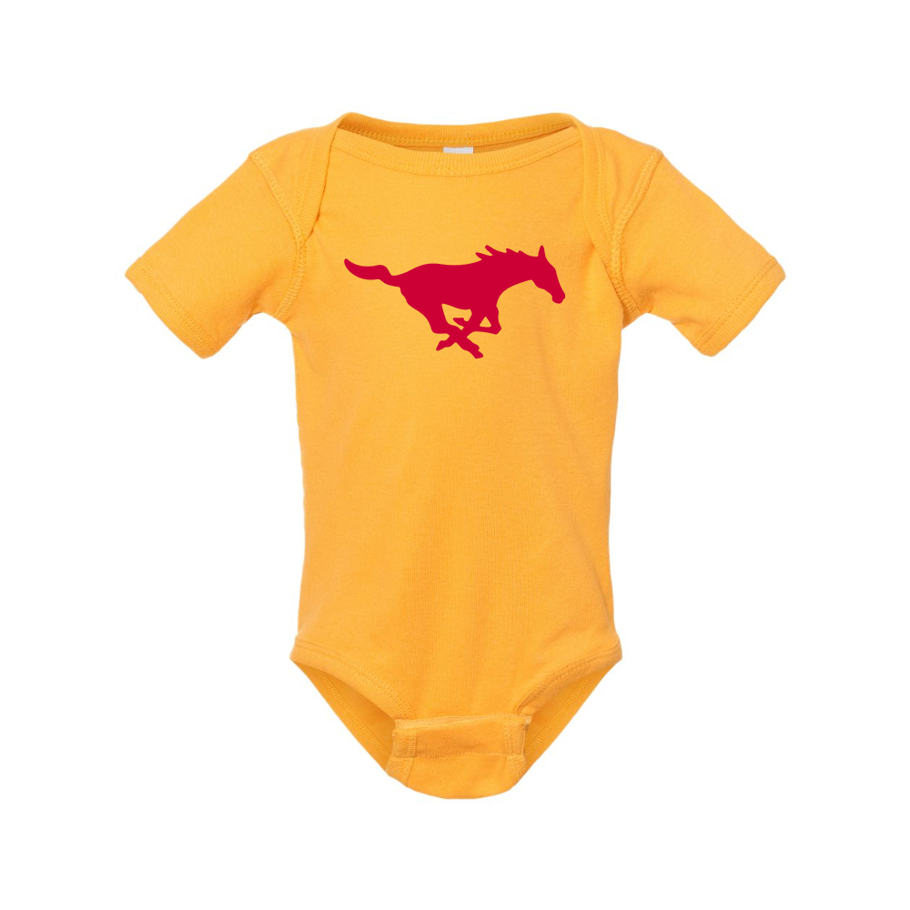 SMU Mustangs Logo Rabbit Skins Infant Baby Rib Bodysuit