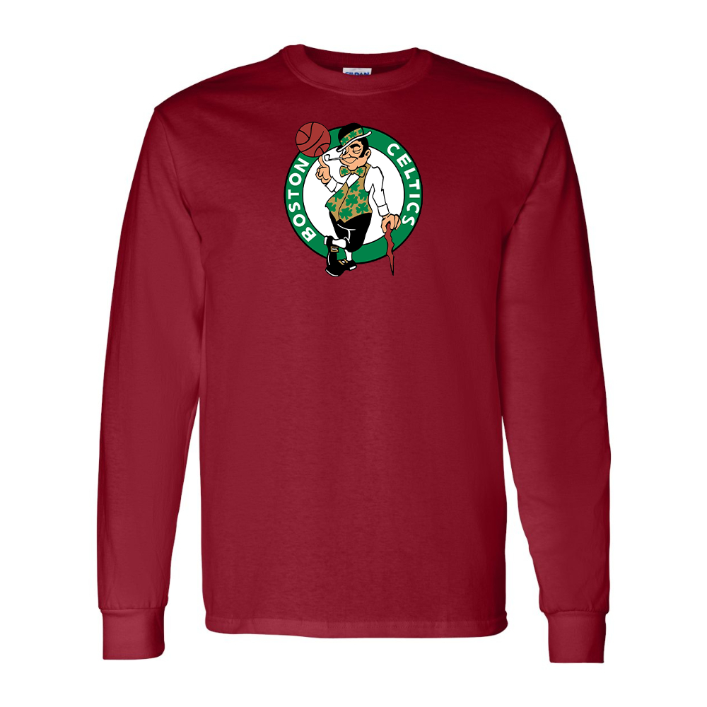 Men's Boston Celtics Logo Gildan Heavy Cotton Long Sleeve T-Shirt