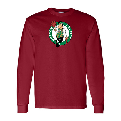 Men's Boston Celtics Logo Gildan Heavy Cotton Long Sleeve T-Shirt