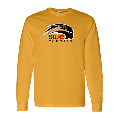 Men's SIU Edwardsville Cougars Logo Gildan Heavy Cotton Long Sleeve T-Shirt