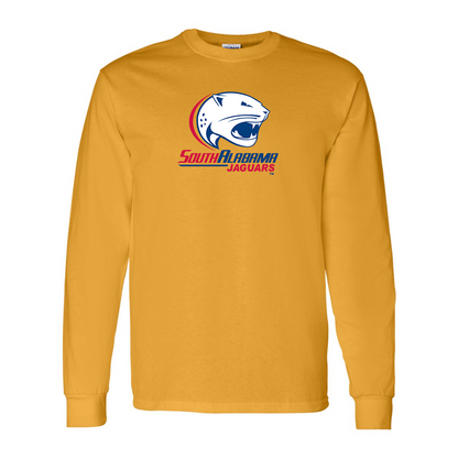 Men's South Alabama Jaguars Logo Gildan Heavy Cotton Long Sleeve T-Shirt