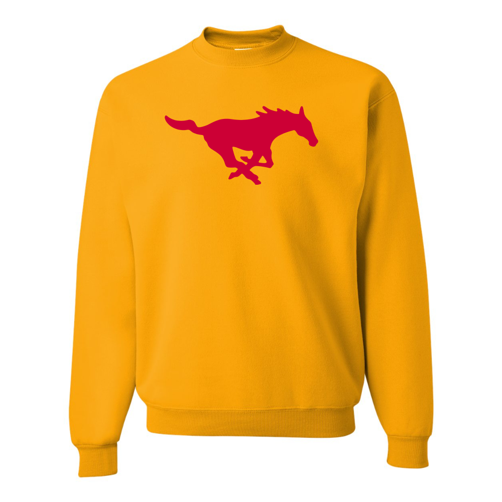 Men's SMU Mustangs Logo  JERZEES NuBlend Crewneck Sweatshirt