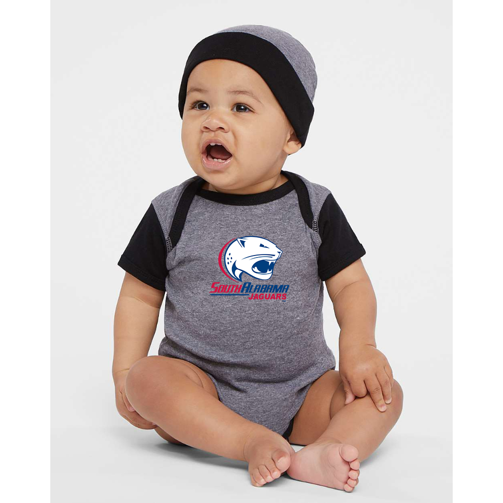 South Alabama Jaguars Logo  Rabbit Skins Infant Baby Rib Bodysuit