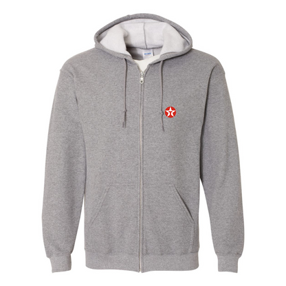 Men's Texaco Logo Gildan  Heavy Blend Full Zip Hooded Sweatshirt
