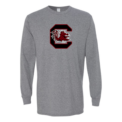 Men's South Carolina Gamecocks Logo Gildan Heavy Cotton Long Sleeve T-Shirt