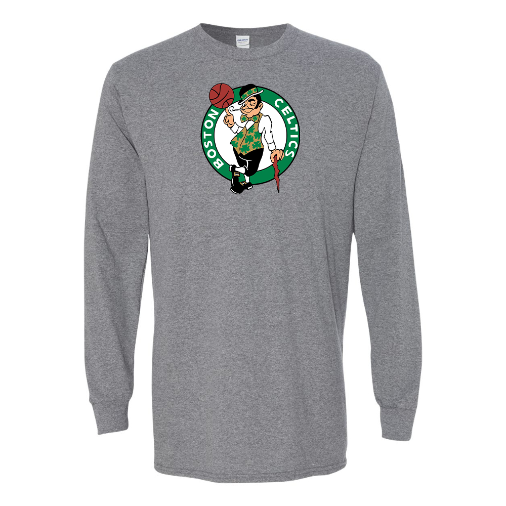 Men's Boston Celtics Logo Gildan Heavy Cotton Long Sleeve T-Shirt