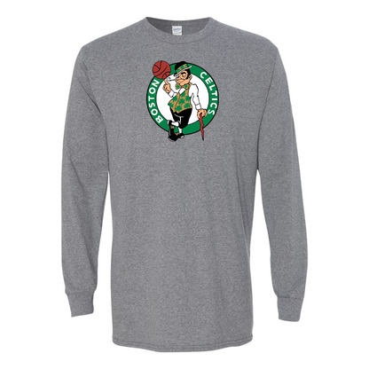 Men's Boston Celtics Logo Gildan Heavy Cotton Long Sleeve T-Shirt