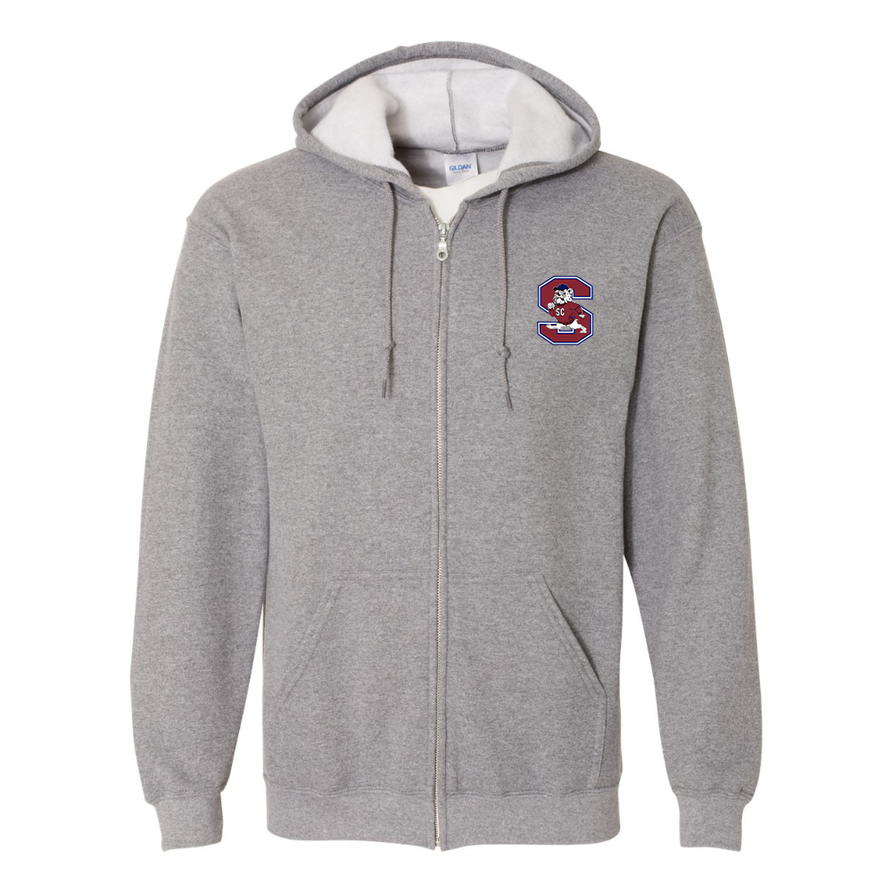 Men's South Carolina State Bulldogs Logo Gildan  Heavy Blend Full Zip Hooded Sweatshirt