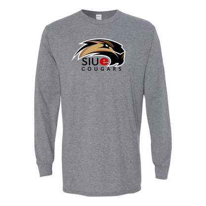Men's SIU Edwardsville Cougars Logo Gildan Heavy Cotton Long Sleeve T-Shirt