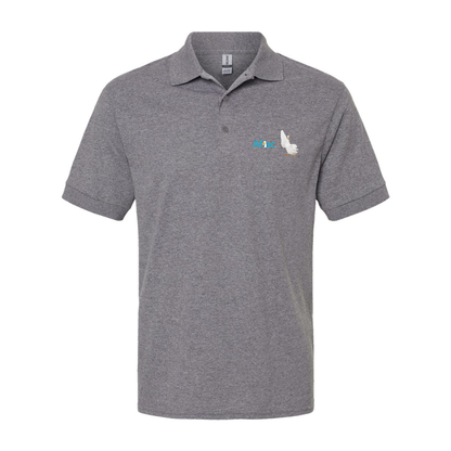 Men's Aflac Logo and Duck Gildan Dry Blend Jersey Polo
