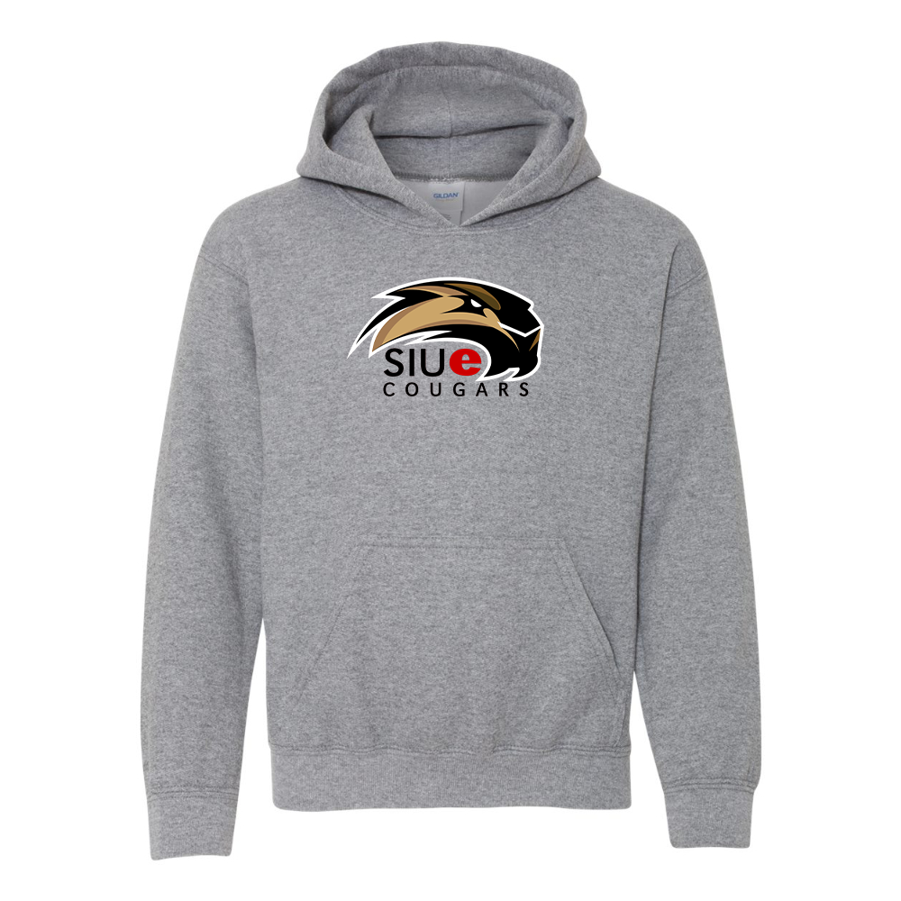 Youth SIU Edwardsville Cougars Logo Gildan Heavy Blend  Hooded Sweatshirt