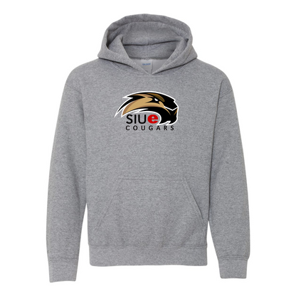 Youth SIU Edwardsville Cougars Logo Gildan Heavy Blend  Hooded Sweatshirt