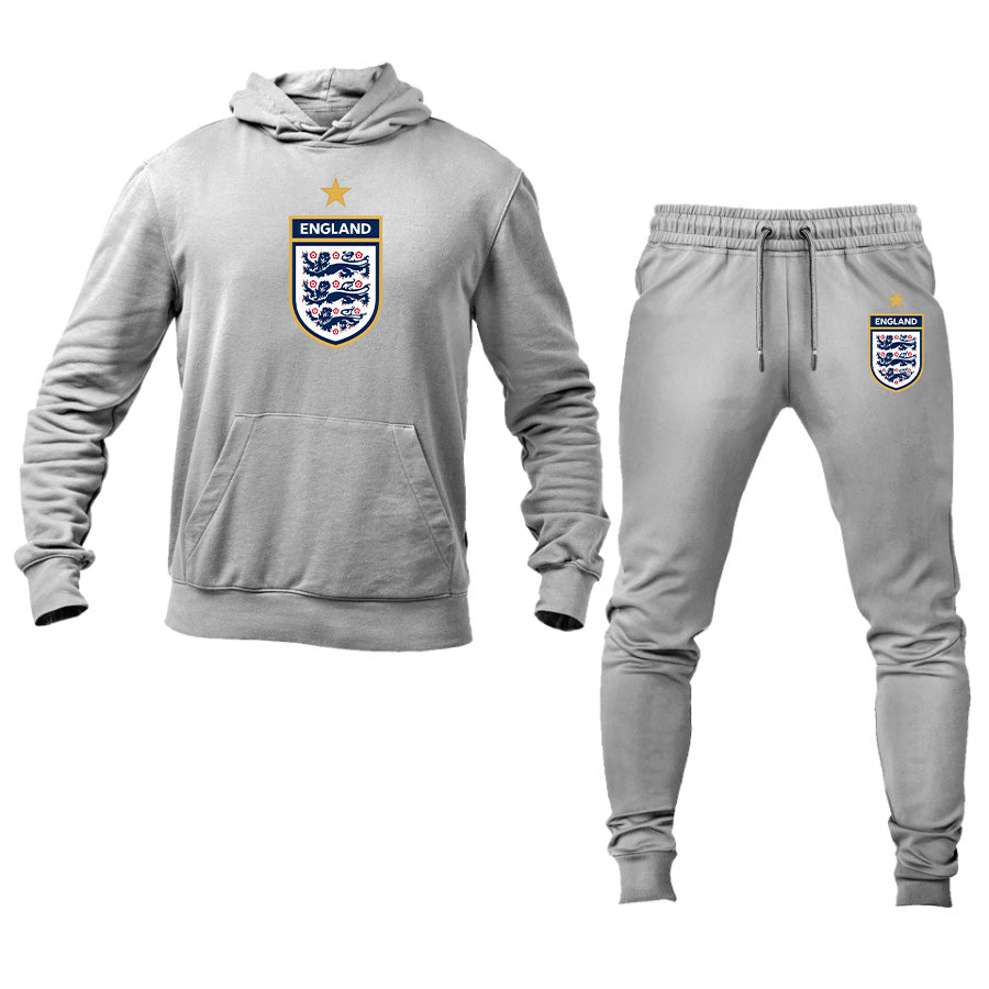 Men's England National Soccer Team Logo Hoodie Joggers Set