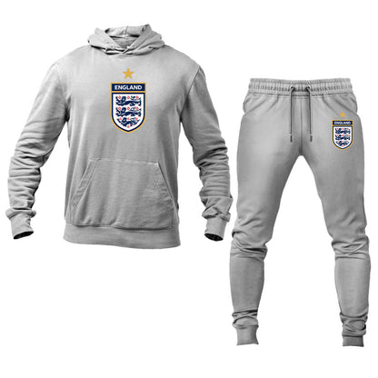 Men's England National Soccer Team Logo Hoodie Joggers Set