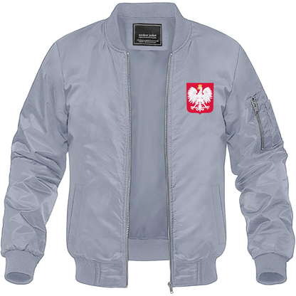 Men's Poland National Soccer Team Lightweight Bomber Jacket Windbreaker Softshell Varsity Jacket Coat