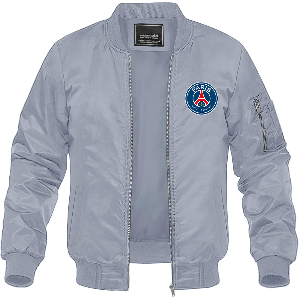 Men’s Paris Saint-Germain Soccer Lightweight Bomber Jacket Windbreaker Softshell Varsity Jacket Coat