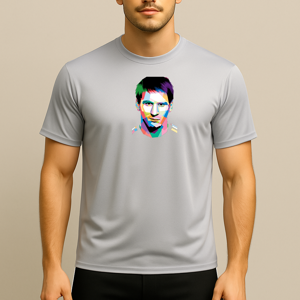 Men's Lionel Messi Face Art Sports Polyester T-Shirt
