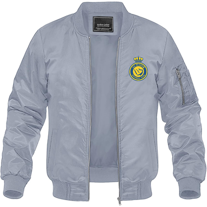 Men's Al Nassr FC Lightweight Bomber Jacket Windbreaker Softshell Varsity Jacket Coat