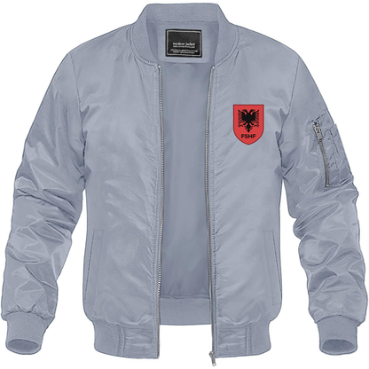 Men's Albania National Soccer Team Lightweight Bomber Jacket Windbreaker Softshell Varsity Jacket Coat