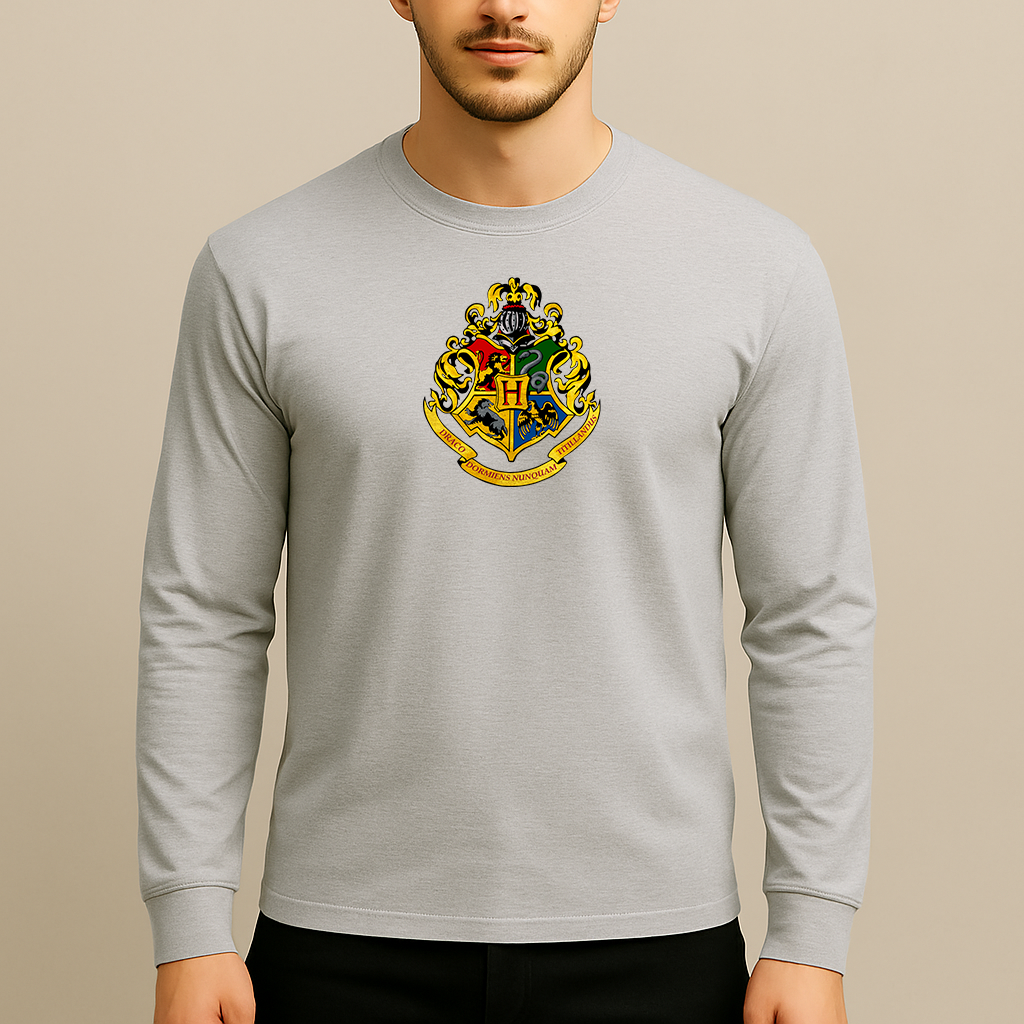 Men's Hogwarts Emblem Harry Potter Movie Long Sleeve T-Shirt
