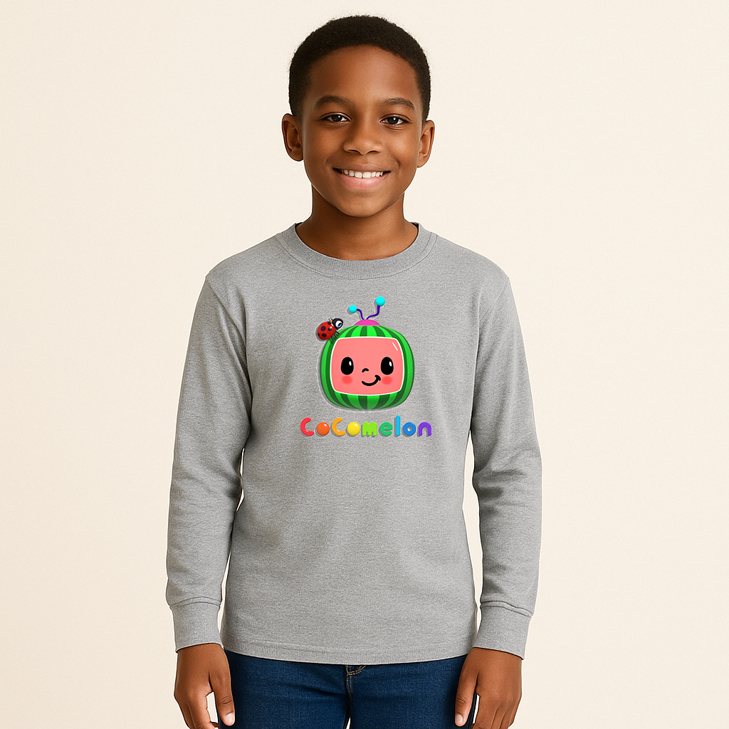 Youth Kids Cocomelon Cartoon Long Sleeve T-Shirt