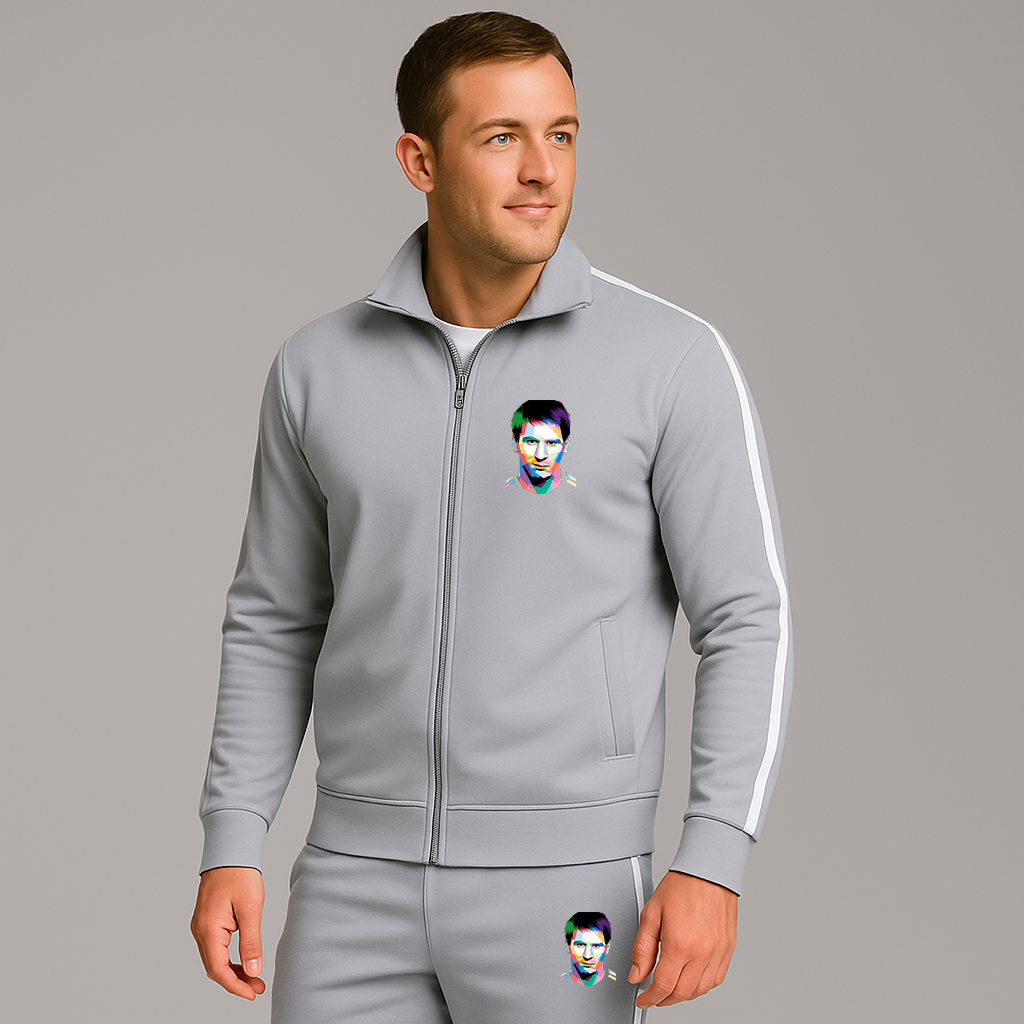 Men's Lionel Messi Face Art Sports Dri-Fit TrackSuit