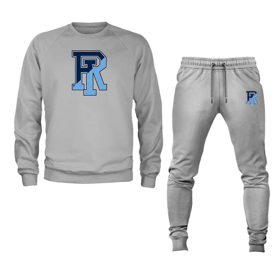 Men's Rhode Island Rams Logo Crewneck Sweatshirt Joggers Suit