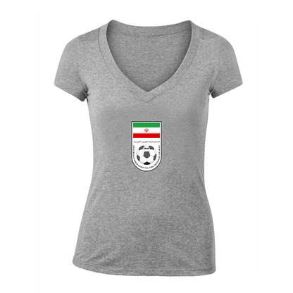 Women's Iran National Soccer Team V-Neck T-Shirt