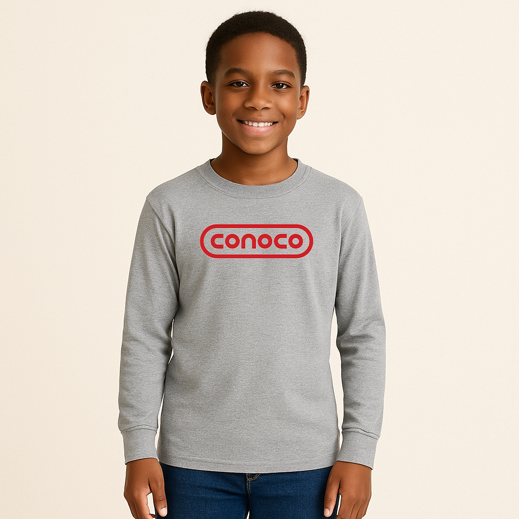 Youth Kids Conoco Gas Station Long Sleeve T-Shirt