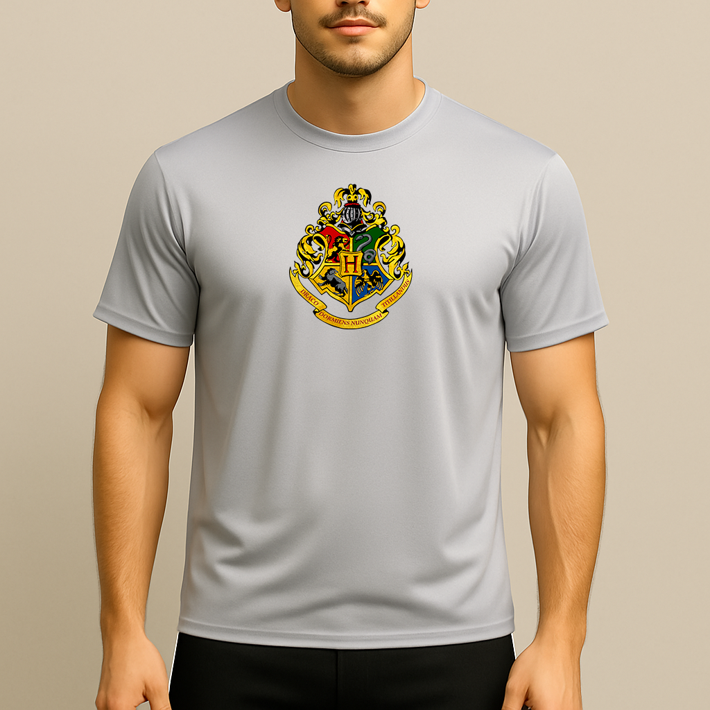 Men's Hogwarts Emblem Harry Potter Movie Polyester T-Shirt