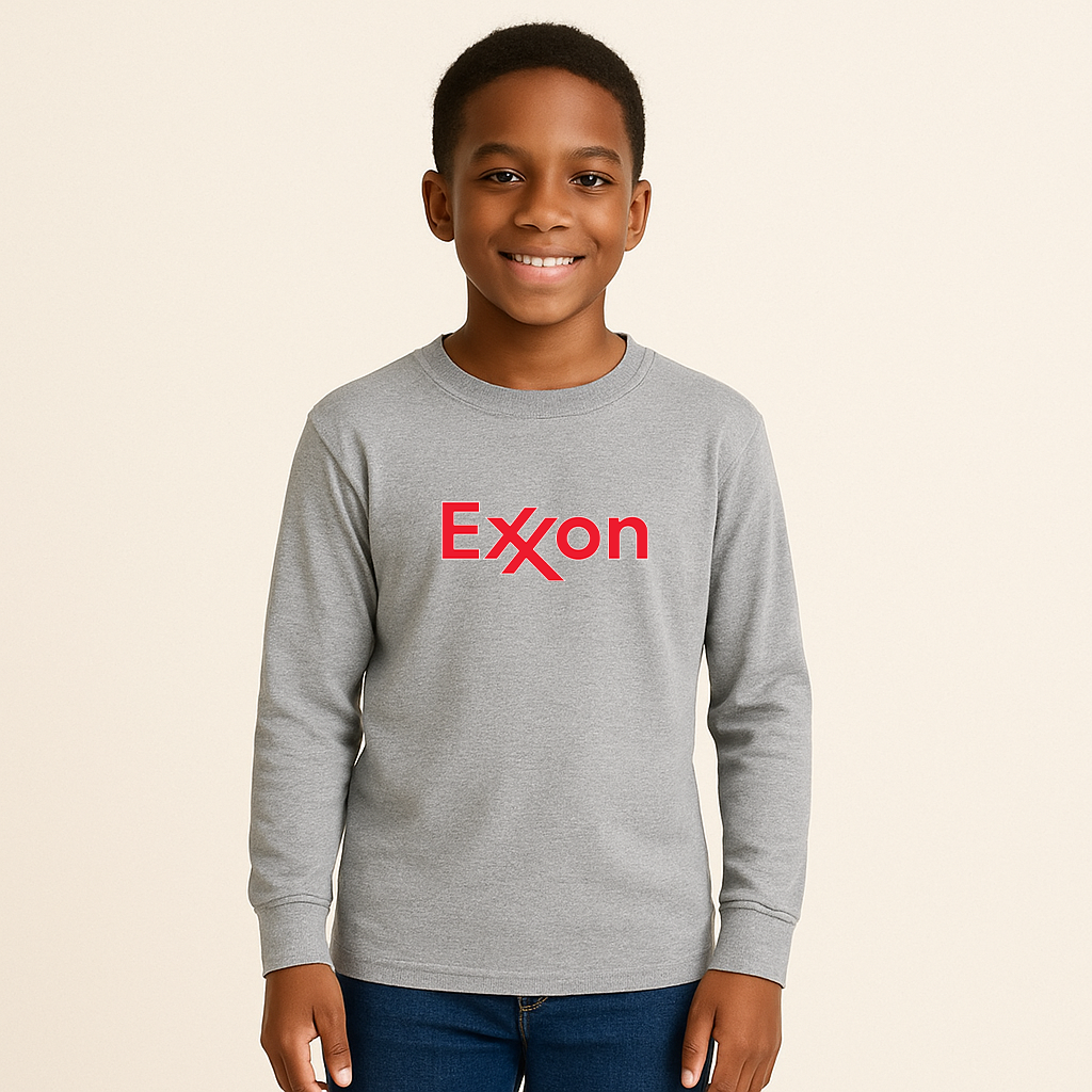 Youth Kids Exxon Gas Station Long Sleeve T-Shirt
