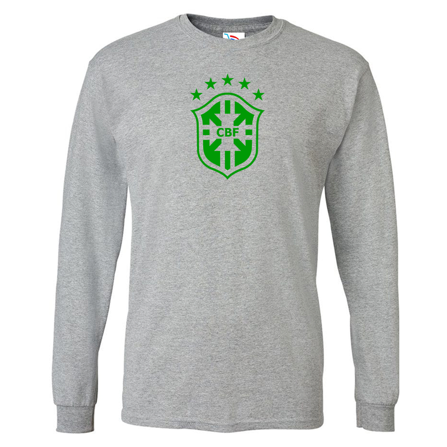 Men's Brazil Soccer Long Sleeve T-Shirt