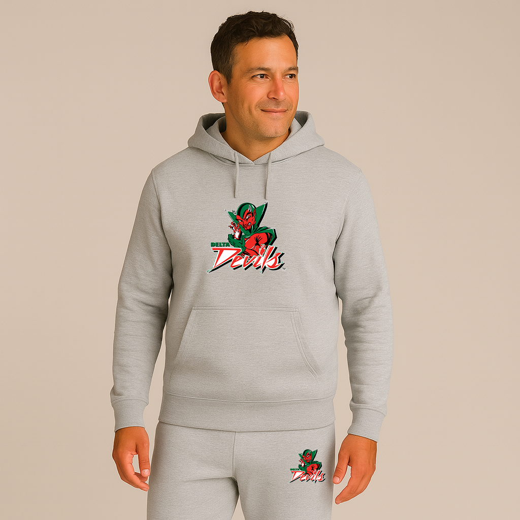 Men's MVSU Delta Devils Logo Hoodie Joggers Set