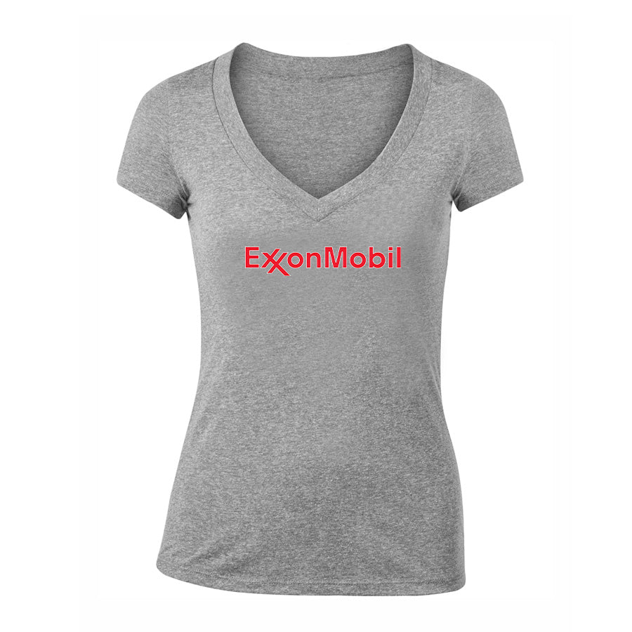 Women's Exxon Mobil Gas Station  V-Neck T-Shirt