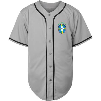 Men's Brazil National Soccer Team Baseball Jersey