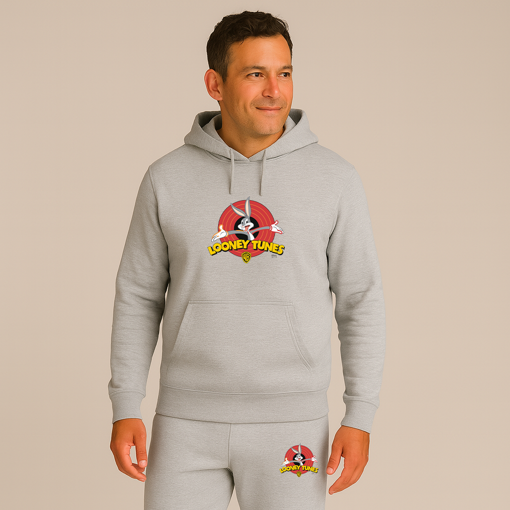 Men's Looney Tunes Warner Brothers Cartoon Hoodie Joggers Set