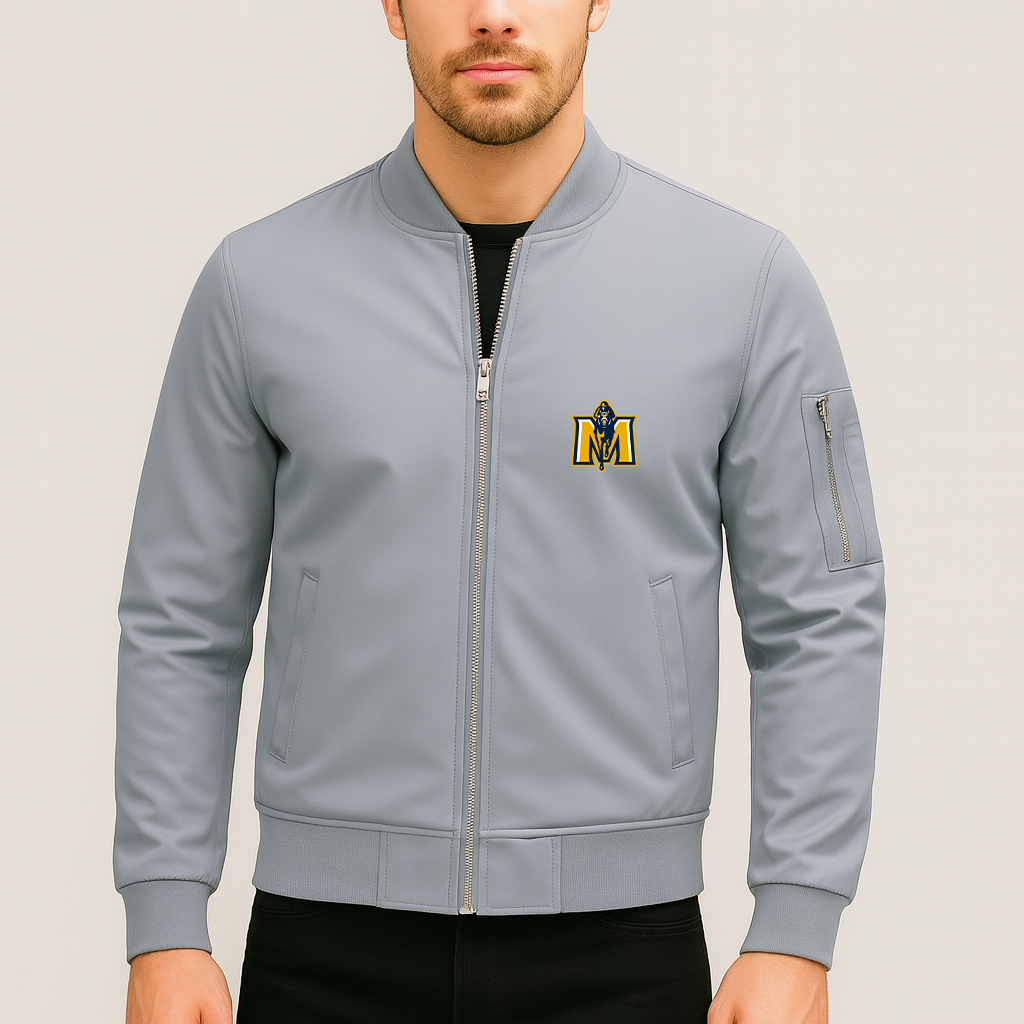 Men's Murray State Racers Logo Lightweight Bomber Jacket Windbreaker Softshell Varsity Jacket Coat