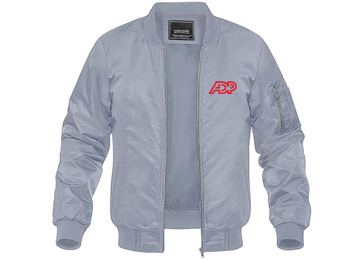 Men's ADP Logo Lightweight Bomber Jacket Windbreaker Softshell Varsity Jacket Coat