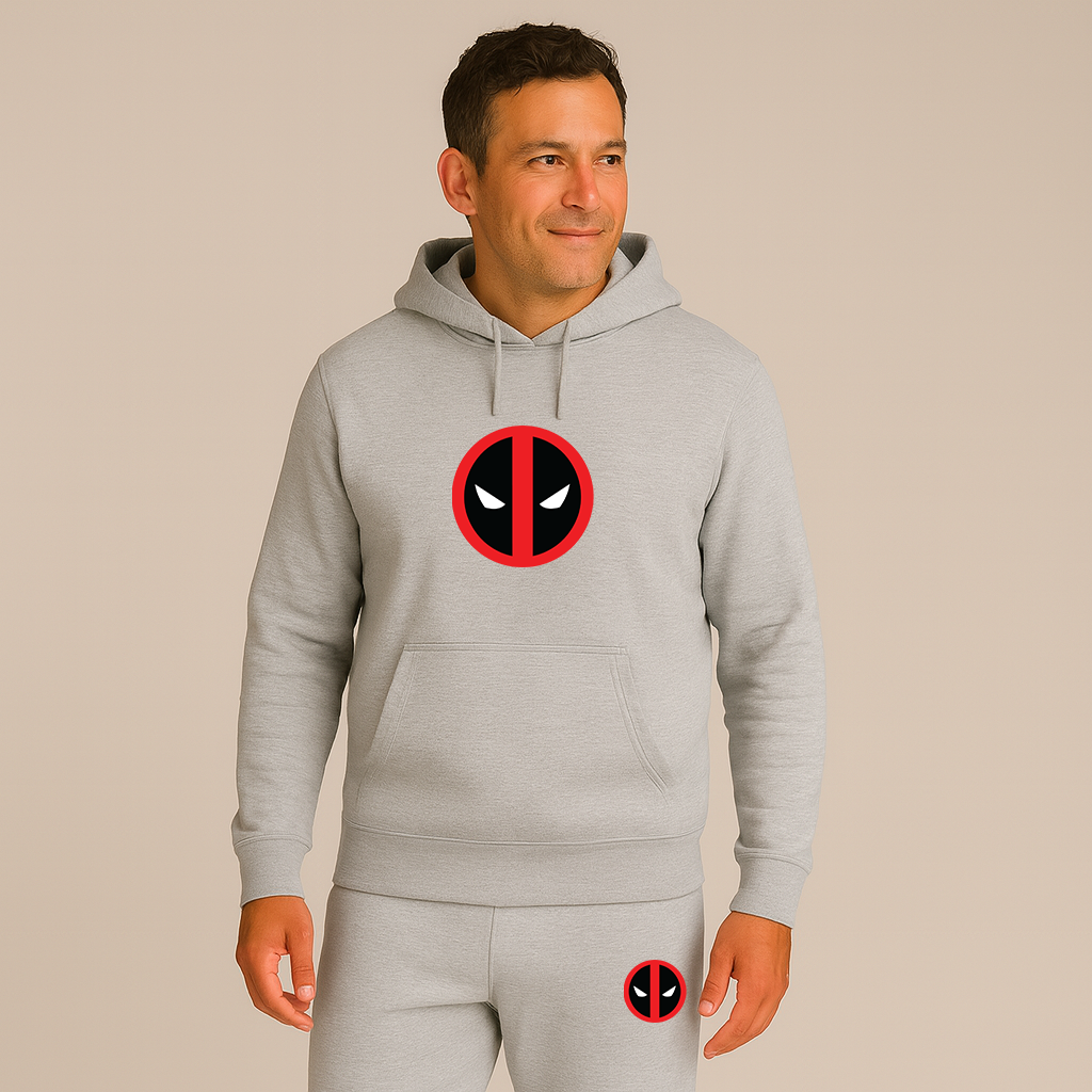 Men's Deadpool Marvel Superhero Hoodie Joggers Set