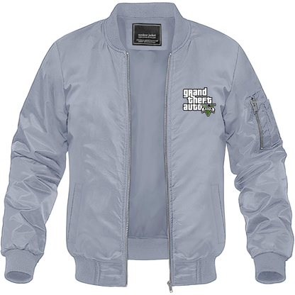 Men's GTA 5 Grand Theft Auto V Lightweight Bomber Jacket Windbreaker Softshell Varsity Jacket Coat Game
