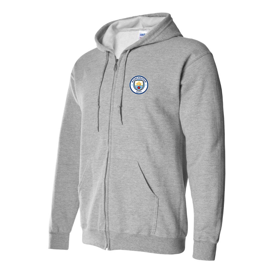 Men's Manchester City Soccer Zipper Hoodie