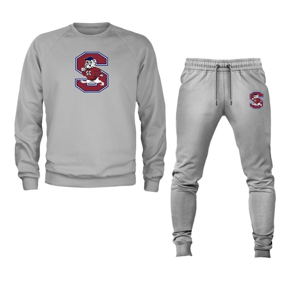 Men's South Carolina State Bulldogs Logo Crewneck Sweatshirt Joggers Suit